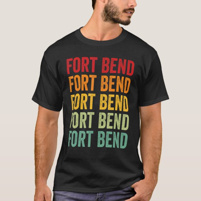 Fort Bend County Texas Rainbow Text Design T-Shirt (Vorderseite)