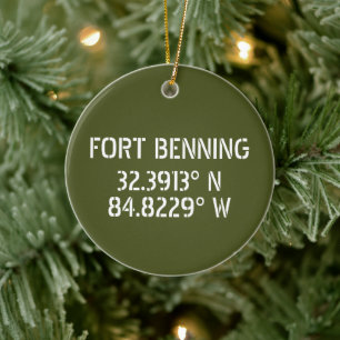 Fort Benning Latitude Longitude Personalisiert Keramik Ornament
