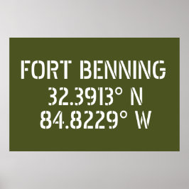 Fort Benning Latitude Longitude Poster