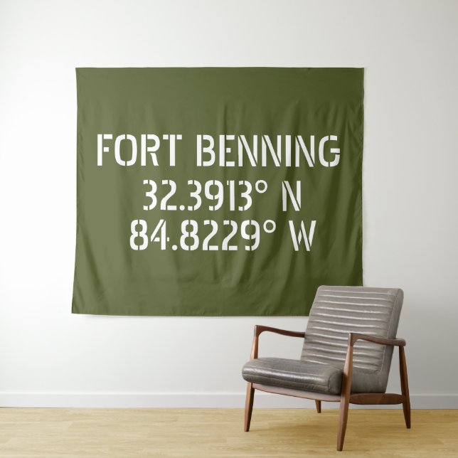 Fort Benning Latitude Longitude Wandteppich (Beispiel (Horizontal))