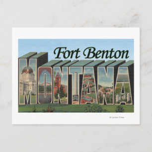 Fort Benton, Montana - Große Buchstabenszenen Postkarte