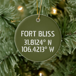 Fort Bliss Latitude Longitude Personalized Keramik Ornament