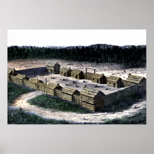 Fort Boonesborough Kentucky Historic Fort Diagramm Poster