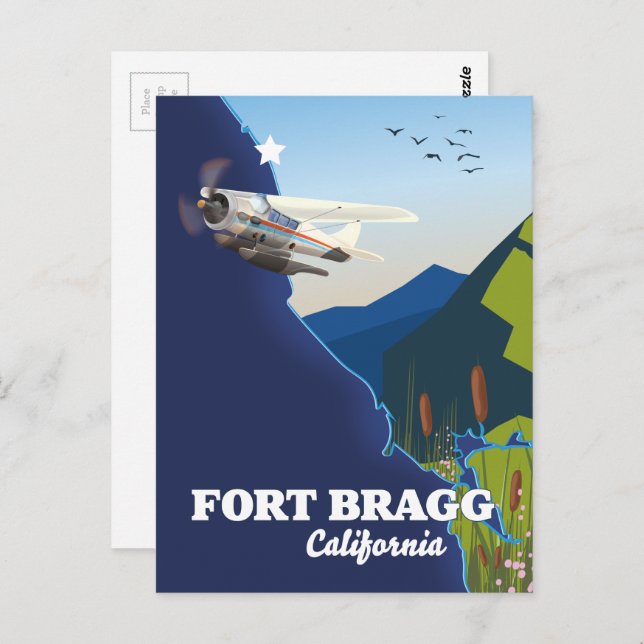 Fort Bragg California Karte (Vorne/Hinten)