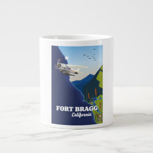 Fort Bragg California Karte Jumbo-Tasse
