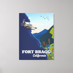 Fort Bragg California Karte Leinwanddruck