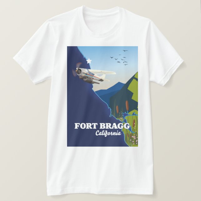 Fort Bragg California Karte T-Shirt (Design vorne)