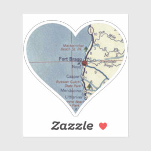 Fort Bragg California Vintage Karte Aufkleber