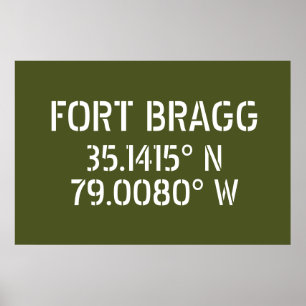 Fort Bragg Längengrad Breitengrad Poster