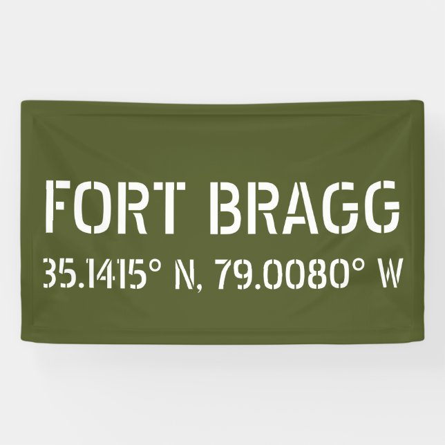 Fort Bragg Latitude Länge Banner (Horizontal)