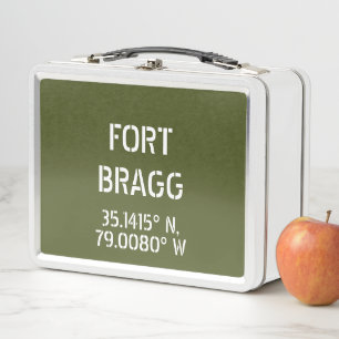 Fort Bragg Latitude Länge Metall Brotdose