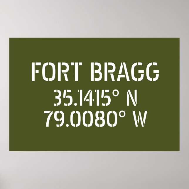 Fort Bragg Latitude Länge Poster (Vorne)