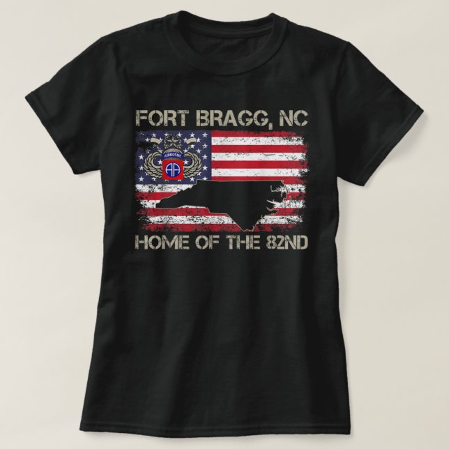 Fort Bragg NC Zuhause des 82. Im Flugzeug Hemdes,  T-Shirt (Design vorne)