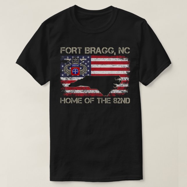 Fort Bragg NC Zuhause des 82. Im Flugzeug Hemdes,  T-Shirt (Design vorne)