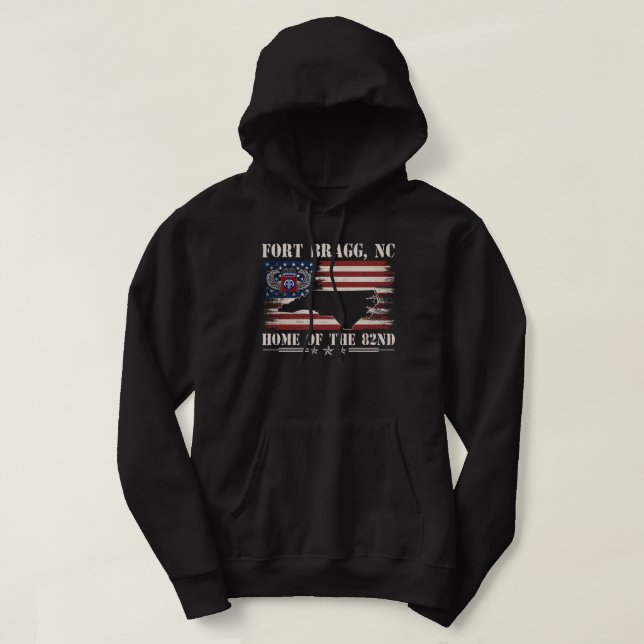 Fort Bragg NC Zuhause des 82. Im Flugzeug  Hoodie (Design vorne)