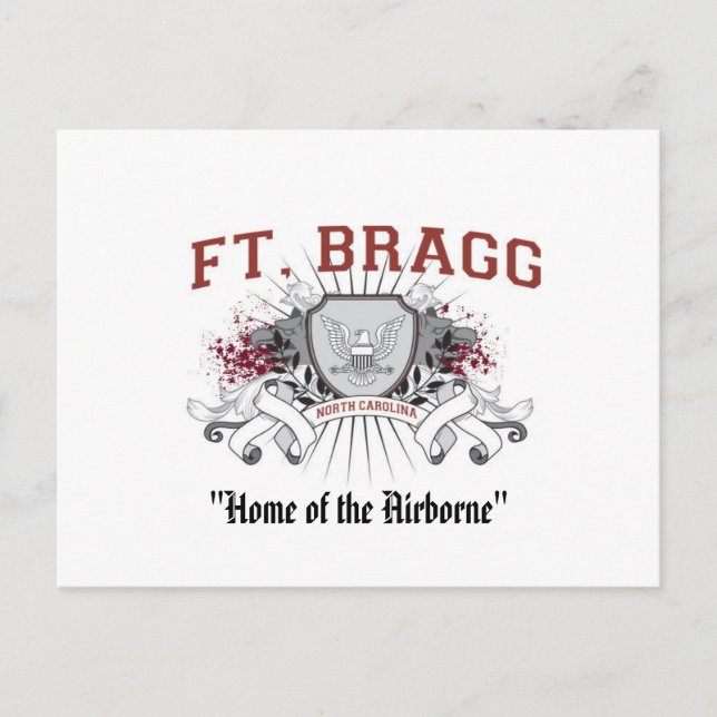 Fort Bragg "Zuhause der Im Flugzeug" Postkarte (Vorderseite)