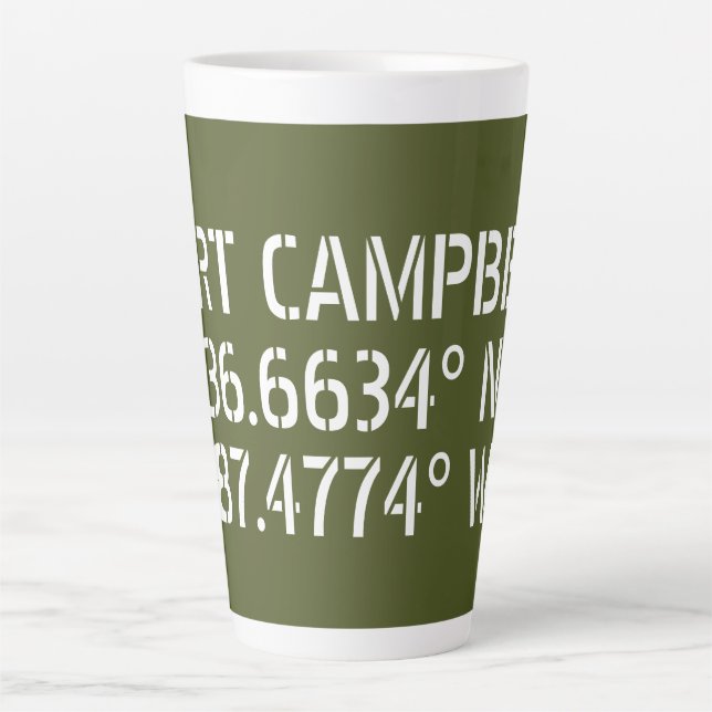 Fort Campbell Latitude Länge Milchtasse (Vorderseite)