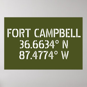 Fort Campbell Latitude Länge Poster