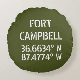 Fort Campbell Latitude Länge Rundes Kissen