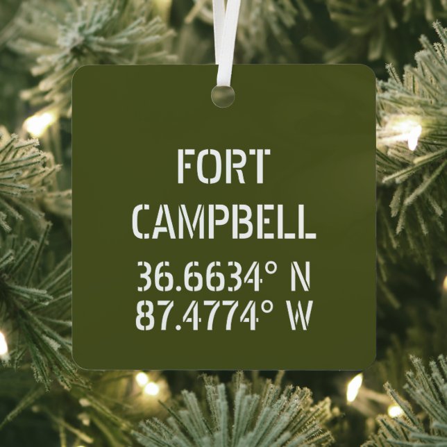Fort Campbell Latitude Longitude Personalisiert Ornament Aus Metall (InSitu)