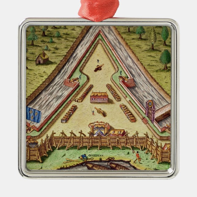 Fort Caroline, von 'kurzem Narratio Silbernes Ornament (Vorne)