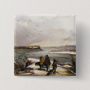 Fort Clark auf dem Missouri im Februar 1834 Platte Button