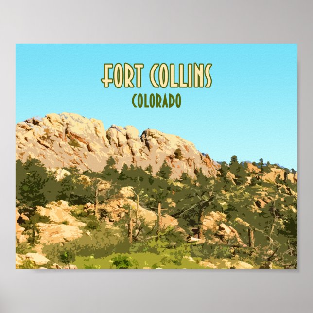Fort Collins Colorado Horsetooth Rock Poster (Vorne)