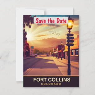 Fort Collins, Colorado, Reise-Postkarte, Save The Date