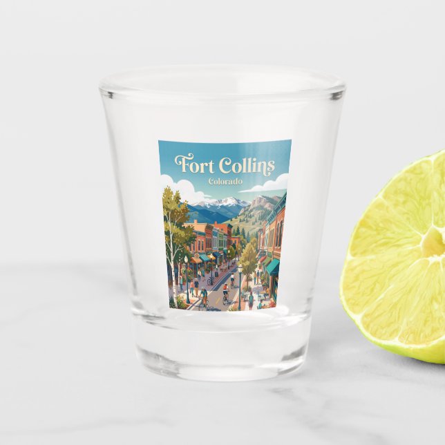 Fort Collins Colorado Schnapsglas (Vorderseite)