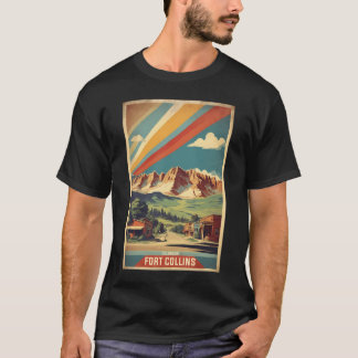 Fort Collins Colorado Usa Vintage Tourismus T-Shirt