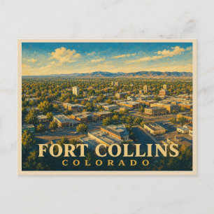 Fort Collins Colorado Vintage Reise Postkarte