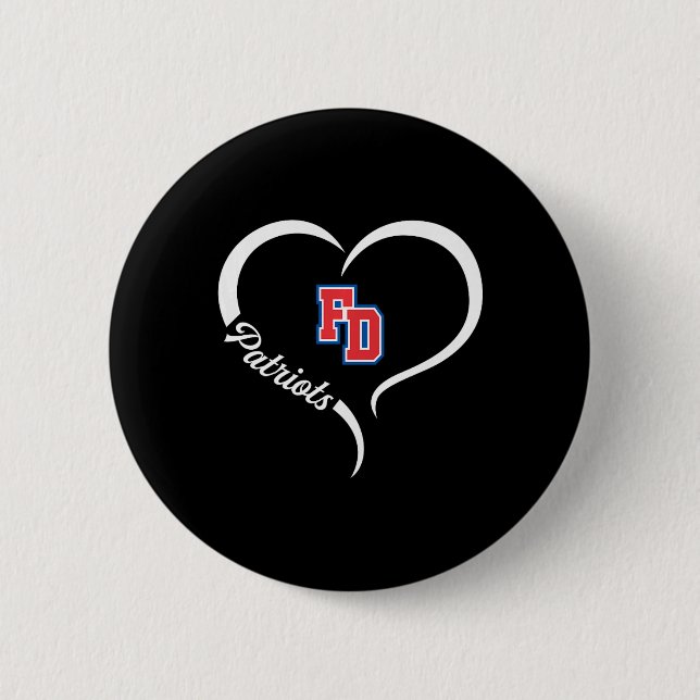Fort Dorchester Patriots Logo Halbherz Slogan Hs Button (Vorderseite)
