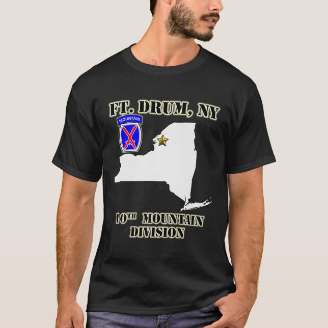 Fort Drum Army Base - 10. Gebirgsabteilung Design T-Shirt (Vorderseite)