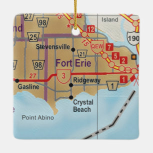 Fort Erie Ontario Karte Keramikornament