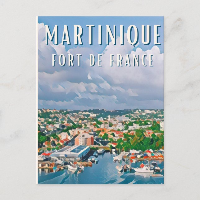 Fort France Foto Vintage Postkarte (Vorderseite)