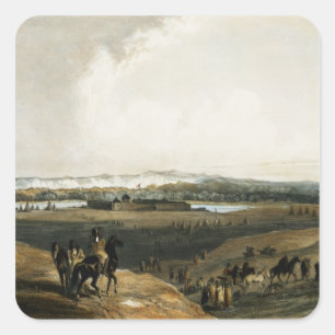 Fort Gewerkschaft auf dem Missouri, Platte 28 aus  Quadratischer Aufkleber