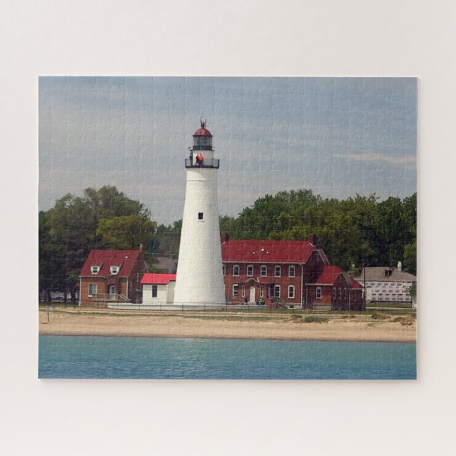 Fort Gratiot Leuchtturm aus Wasser Puzzle (Horizontal)