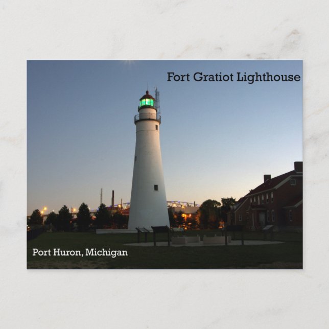 Fort Gratiot Lighthouse Abendkarte Postkarte (Vorderseite)