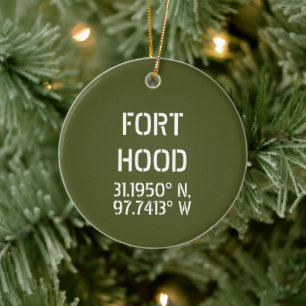 Fort Hood Latitude Longitude Personalisiert Keramik Ornament