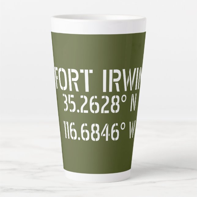 Fort Irwin Latitude Longitude Milchtasse (Vorderseite)