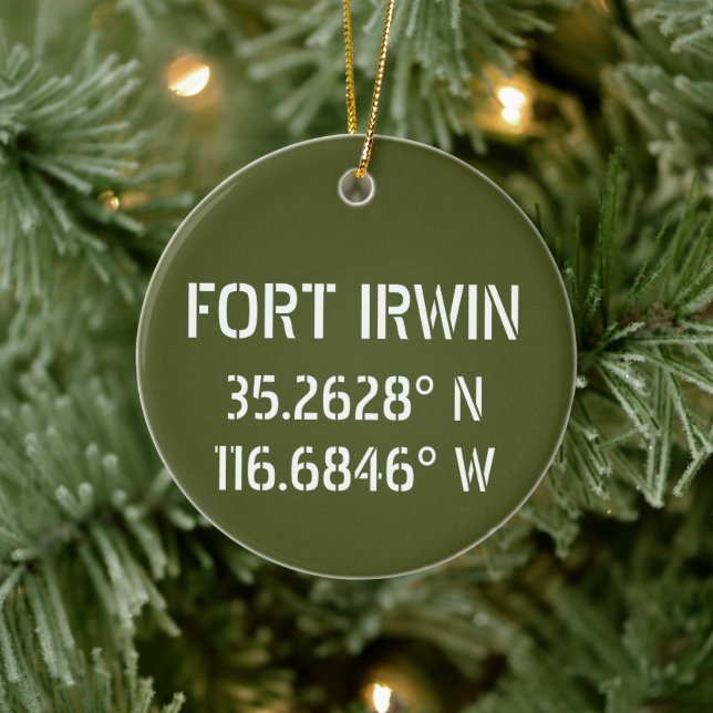 Fort Irwin Latitude Longitude Personalisiert Keramik Ornament (Baum)