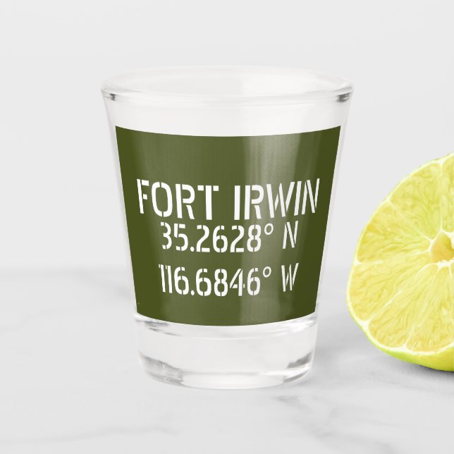 Fort Irwin Latitude Longitude Untersetzer Schnapsglas (Vorderseite)