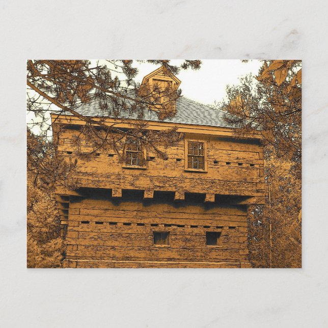 Fort Kent Blockhouse Postkarte (Vorderseite)