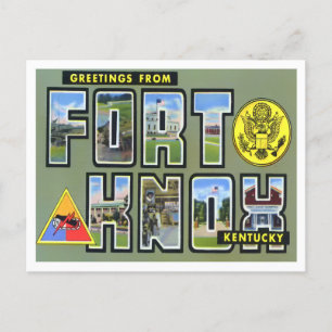 Fort Knox, Kentucky Vintage große Buchstaben Postkarte