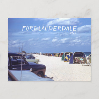 Fort Lauderdale Beach Cabanas Retro Reisebild Postkarte