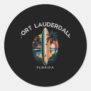 Fort Lauderdale Beach Florida Männer Frauen Surfen Runder Aufkleber