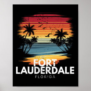 Fort Lauderdale Beach Florida Surfbrett Surfen Vi Poster