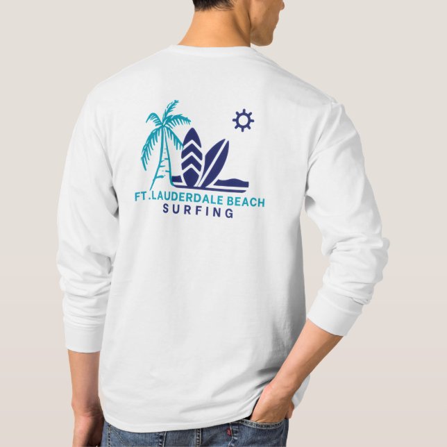 Fort Lauderdale Beach Florida Surfing T - Shirt (Rückseite)