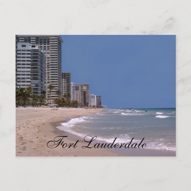 Fort Lauderdale Florida Beach & Ocean Postcard Postkarte (Vorderseite)