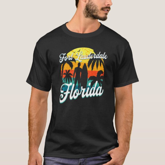 Fort Lauderdale Florida Beach Surfer Sommer Vacati T-Shirt (Vorderseite)